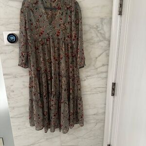 Zara Floral Maxi Dress with Lining